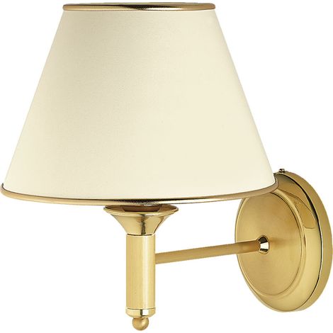 Applique classica ottone satinato paralume ecru E27 15W