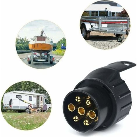 7/13 Adaptateur Prise Remorque 7 vers 13 Broches Connecteur Fiche Attelage 7 Pole a 13 Pin pour Remorque de Voiture, Tracteur (1/5)
