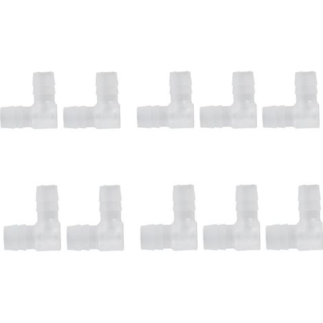 10 Pcs 90 Degrés Coude Tuyau Barb En Plastique Égal Barbelé Joint Adaptateur L Forme Raccord De Tuyau pour Aquarium Air Eau Carburant Gaz Inerte(10mm) (1/5)