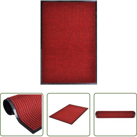 Paillasson anti-saleté - Tapis d'entrée rouge 117 x 220 cm PVC (1/5)