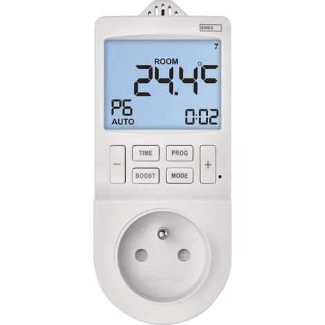 Thermostat enfichable avec fonction de prise de courant numérique (1/4)