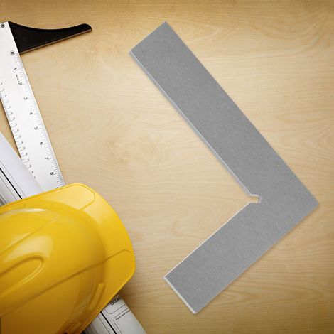 Équerre de précision 90° avec double niveau, règle de mesure à bords plats (100 x 70 mm) (1/3)