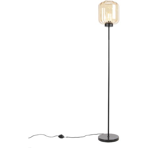 QAZQA qara - Lampadaire avec Abat-Jour - 1 lumière - H 1610 mm - Beige - Design - éclairage intérieur - Salon I Chambre I Cuisine I Salle à manger