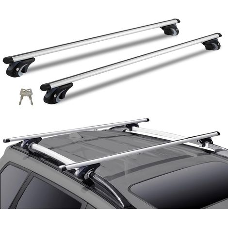 Barres transversales de Toit universelles, 135 cm, Barre supérieure de Voiture en Aluminium, Compatible avec Les Rails latéraux surélevés, réglable avec verrous, pour SUV, berline, fourgonnette (1/5)