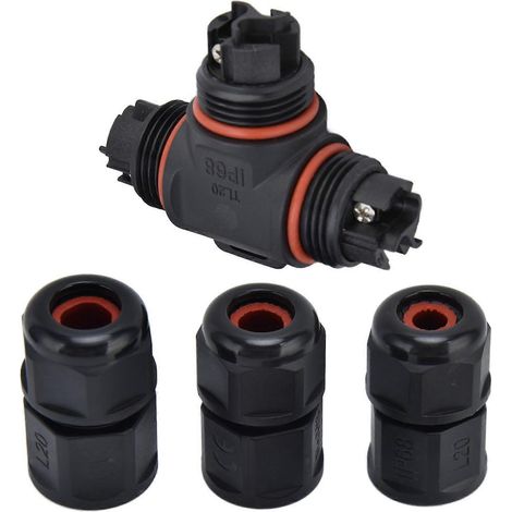 Wasserdichter 3-poliger T-Stecker für elektrische Leitungen, Schnellanschlussadapter 250 V 16 A TL20