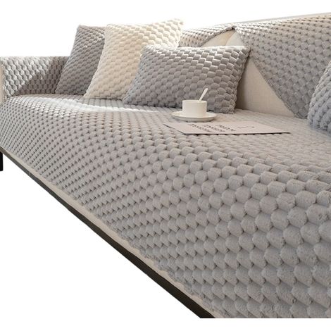 Ecksofa-Bezug für 4 Personen – Rutschfester Sofabezug mit Armlehnen – L-förmiger Überwurf – F-90x120cm