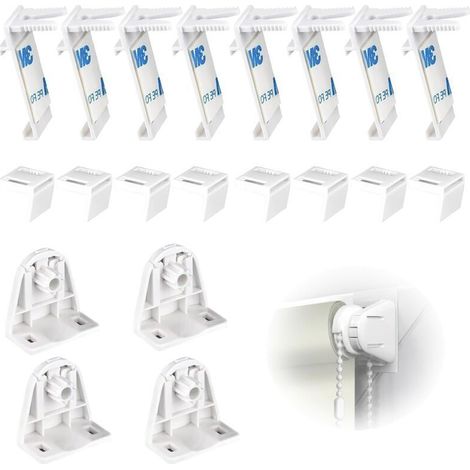Supports de serrage pour store double, 8 supports de fenêtre, pour vos besoins quotidiens, kit d'accessoires pour la fixation de stores doubles sans perçage, pinces de serrage pour PVC, battants de