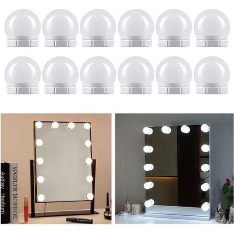 TAISHENGDA Schminktisch-Spiegelleuchte mit 14 LEDs – 3 einstellbare Farben – 10 Helligkeitsstufen – Einfache Montage mit doppelseitigem Klebeband (1/5)