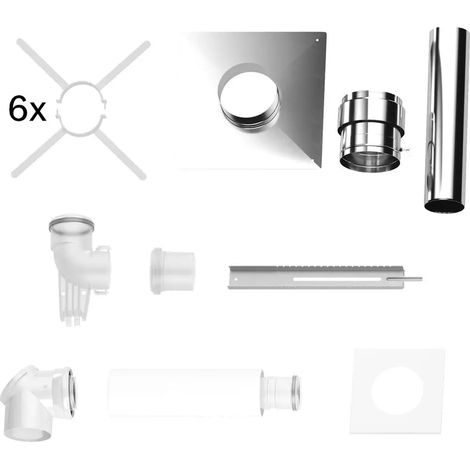 Bosch Accesorio de escape FC-Set80-C93x (arriba) Juego de construcción básico C93x, d:80/125mm, acero inoxidable, 7738112545