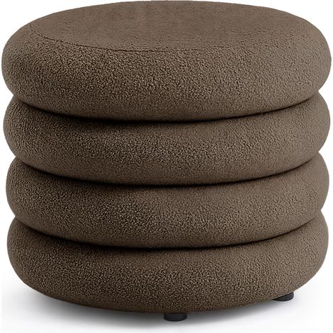 Tabouret en tissu teddy avec rangement 55 cm MOLLIS Marron (1/5)