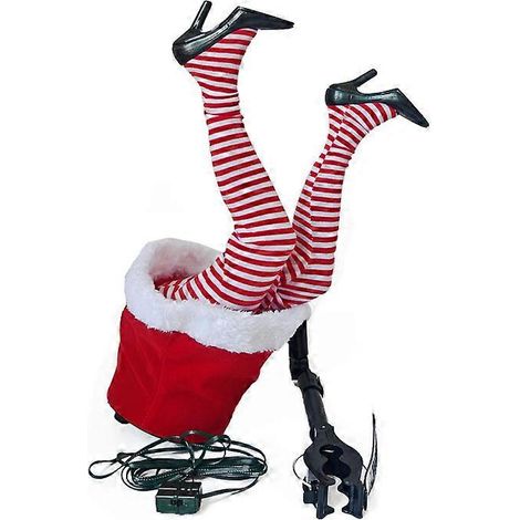Décoration de Noël unique « Jambes qui tremblent », accessoire pour sapin de Noël en peluche, breloque de Noël, talons rouges (1/5)