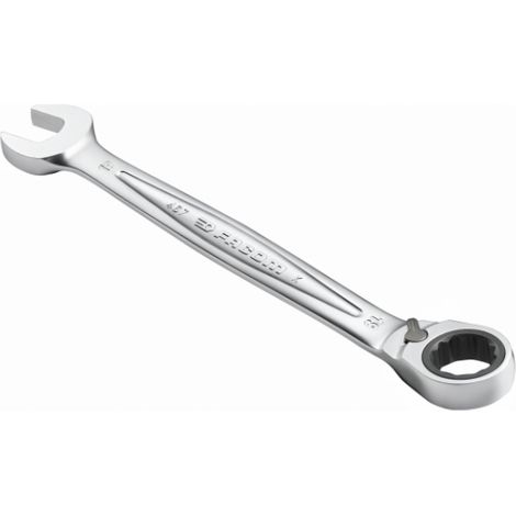 Facom – Clé mixte à cliquet métrique Ultra-Grip 15 mm – Angle de reprise 5° – Tête inclinée 15° – Mécanisme compact et réversible