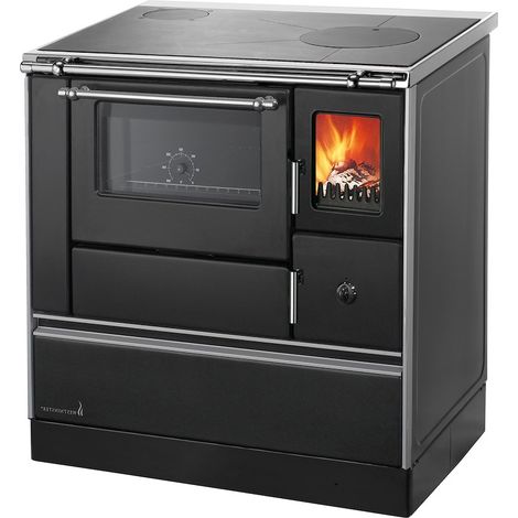 Holzherd K76F-90 Westminster 90cm,Links,Schwarz,7,6kW