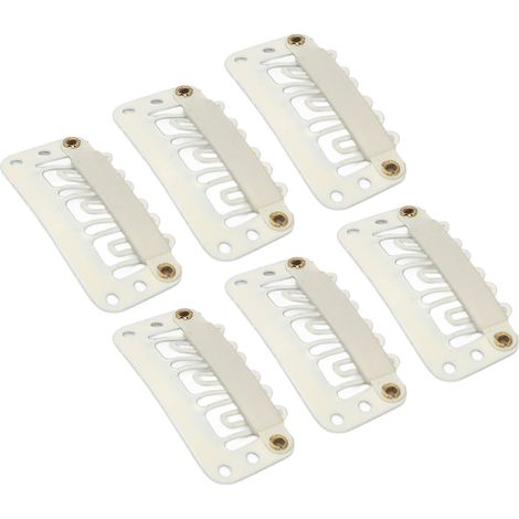 100 attaches à cheveux en U à 6 dents, barrettes solides pour extensions, perruques ou chapeaux DIY, couleur beige (1/5)