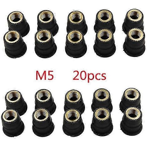 10/20pcs M5 M6 5/6mm Metric Rubber Well Nuts Windscreen Windshield Fairing Cowl For Honda For Suzuki Auto Motorbike Off-road( 20pcs M5) (1/5)