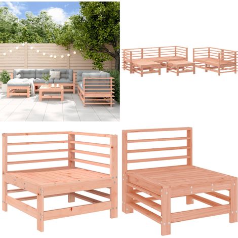 7-tlg. Garten-Lounge-Set Massivholz Douglasie - Gartensofa - Loungeset - Gartenmöbeln - Douglasie Möbel - Rattan Gartenmöbel - Home & Living (1/5)