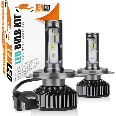 Kit AMPOULES H4 bi-LED Ventilées FF2 - 5000/6000Lms - 6000°K - Taille Mini Lampe de voiture LED (1/5)