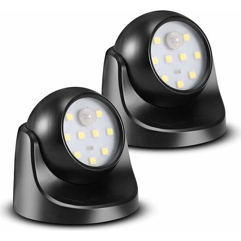 Spot LED avec Detecteur de mouvement, 2 Unités Projecteur LED Sans Fil, 150 Lumen, Sphère Amovible, Rotation et Inclinaison à 360 degrés (1/5)