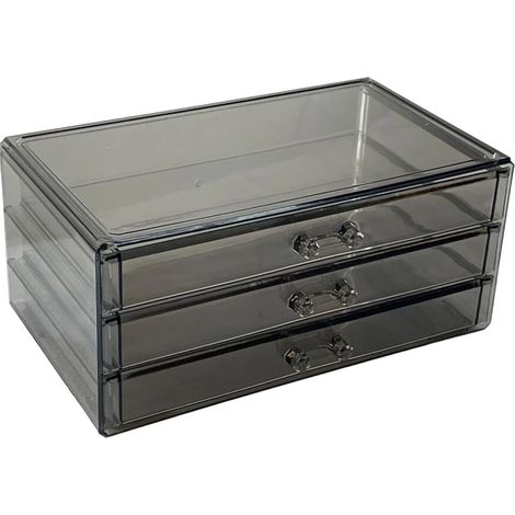 Schmuckaufbewahrungsbox aus Acryl – Schwarz, dreilagig