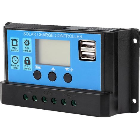 Régulateur de Charge Solaire PWM 50A 12V/24V, Contrôleur de Batterie Automatique avec Protection Multiple, Écran LCD, pour Panneaux Solaires, Camping-Car, Batterie et Système Photovoltaïque (1/5)