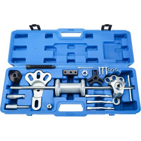 Coffret extracteur de moyeu et roulement de roue 17 pièces avec marteau coulissant 2,3 kg - Outil professionnel pour porte-fusée (1/5)