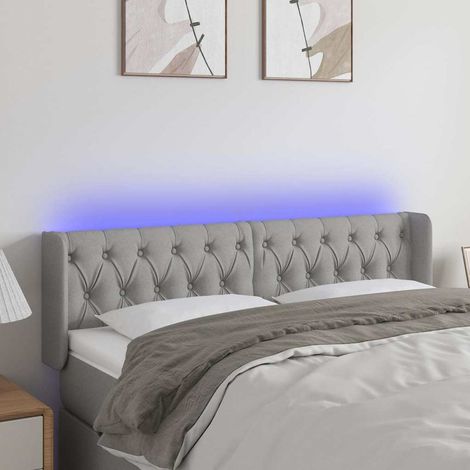 Tête de lit LED gris clair en tissu réglable 147 x 16 x 78/88 cm, 10.55kg - PANGIVO (1/5)