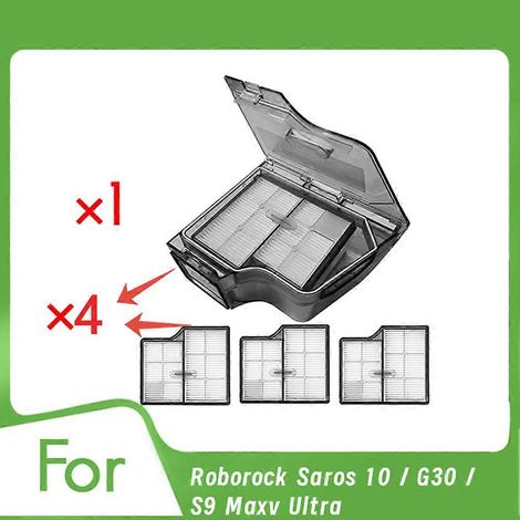 Filtre de Dust Box avec 4 X filtre de Saros 10/G30/S9 Maxv Ultra Aspirateur Enhanced Efficiency (1/5)