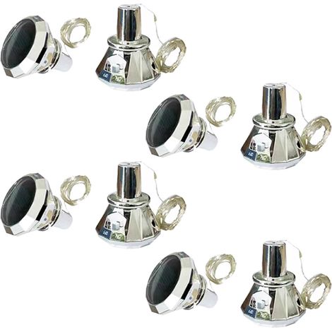 Luminaire Solaire Pour Bouteille - Panneau Solaire Intégré Étanche - LED Micro - Pour Jardin Patio Extérieur - Lot De 8