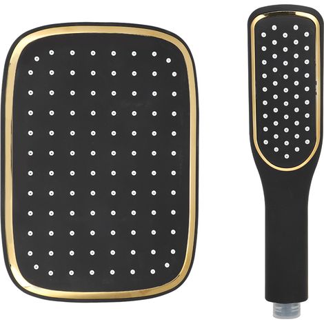 Lot douche à main noir G1/2 pouce pour salle de bain, kit pommeau de douche mural accessoire domestique (1/5)