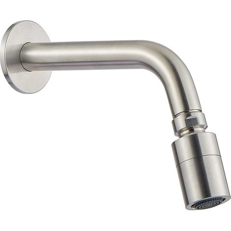 Brazo de ducha antivandálico en tubo con rociador antical cilíndrico orientable serie INOX - Idral