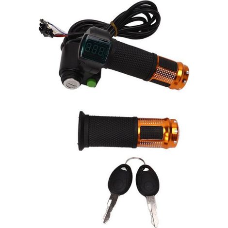 2 Poignée accélérateur,Vélo électrique,Écran rouge verrouillage,12V-99V,Clés incluses (1/5)