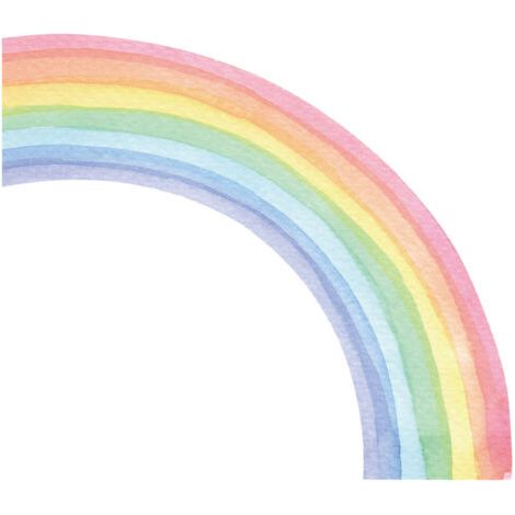 Adesivo murale arcobaleno, adesivo murale arcobaleno rimovibile fai-da-te a metà per la cameretta della bambina, la cameretta dei bambini, la decorazione delle pareti