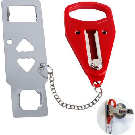 serrure de porte renforcée portable, auto - protection lourde antivol supplémentaire pour plus de sécurité et d'intimité, idéal pour les hôtels de voyage Family Apartments