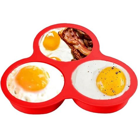 Bandeja de silicona para huevos de cocina, Multifuncional para horno, microondas y freidora de aire, Silicona apta para alimentos, Rojo (1/5)
