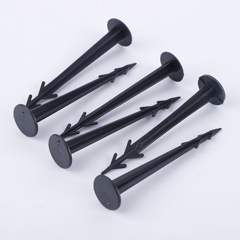 Pack of 100 Black Plastic Anchor Stakes 12cm UV Resistant (1/5)