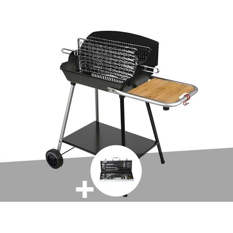 Barbecue Horizontal et Vertical Excel Grill + Malette 8 accessoires inox - Somagic (1/5)