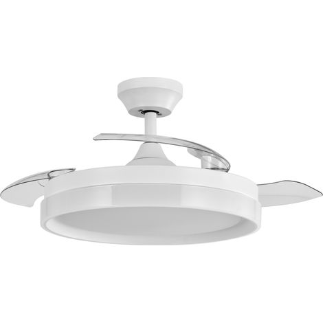 Abrila - Ventilador DC ZENIT Color Blanco con tres Aspas Desplegables con 6 Velocidades Ajustables con 3 Temperaturas de Luz Mando a Distancia Incluido (1/3)