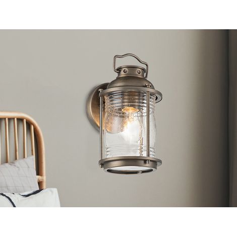 LED Industrial Wandlaterne für Innen & Außen, Bronze Höhe 28cm (1/5)