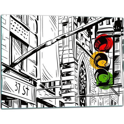 Tablero de corte de placa de vidrio 52x40 ciudad (1/5)