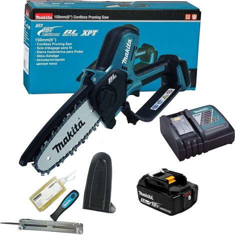Makita DUC150Z Cordless Brushless Pruning Saw 18V 150mm + 5Ah Battery + Charger (1/5)