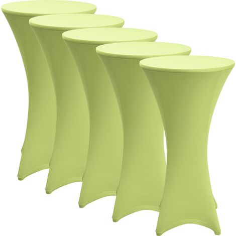 Stretch Stehtisch Bistrotisch Husse, Ø80cm, Grün, 5er Set