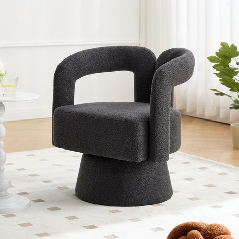 Silla 67x55x74 cm, silla para oficina o salón, de tela, gris (1/5)