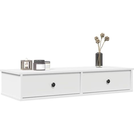 vidaXL Scaffale a Parete con Cassetti Bianco 100x37,5x19 cm Truciolato