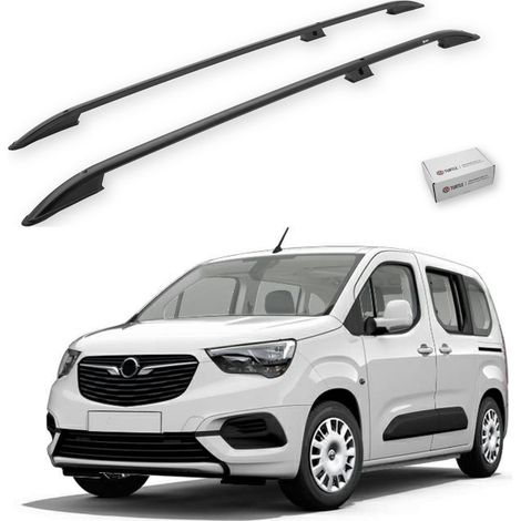 TURTLE kompatibel mit Opel Combo Life 2019-2025 / Lange Version Dachreling Crown Schwarz (1/5)