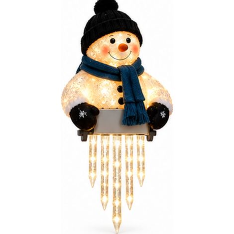 Beleuchtete Winterdekoration: beleuchteter Schneemann, weiß (1/3)