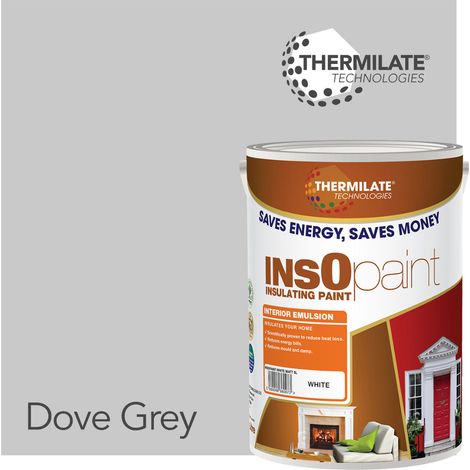 InsOpaint Interior Emulsion Paint - Anti Mould, Insulating & Snergy saving for Interior Walls & Ceilings - Manhattan Grey - 5L (1/5)