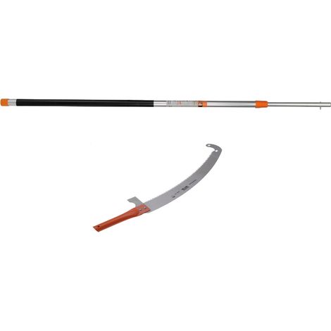 Jardiaffaires – Ensemble scie arboricole 386-6T et perche télescopique 2 à 5 mètres – Acier trempé pour coupe précise – Outil professionnel pour élagage