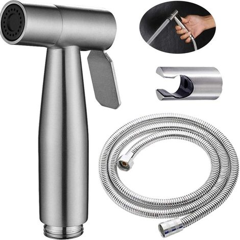 Pulvérisateur Bidet Douchette à Main Bidet Pulvérisateur de Toilettes Kit Douchette WC avec Support et 1,5m Tuyau pour Animaux d (1/4)