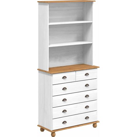 Maison Exclusive - Hutch ASKIM Blanc 91 x 40 x 200,5 cm Bois de pin massif