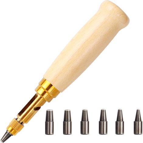 Poinçon à Vis, 6 Têtes Interchangeables 1,5-4 mm pour Cuir Maroquinerie (1/5)